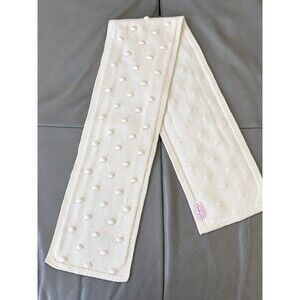 La Coqueta Girls Ivory Bobble Knit Scarf Size M Made in Spain 100% Merino Wool